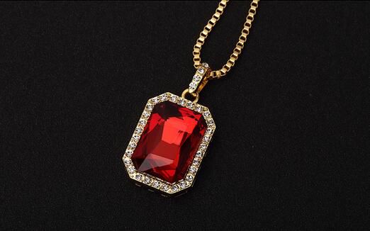 Compra Nueva Bling Para Hombre Faux Lab Rubí Colgante De Collar De Cadena  De Oro Plateado Heló Hacia Fuera Sapphire Rock Rap Hip Hop Joyería Para El  Regalo Barato | Entrega Rápida