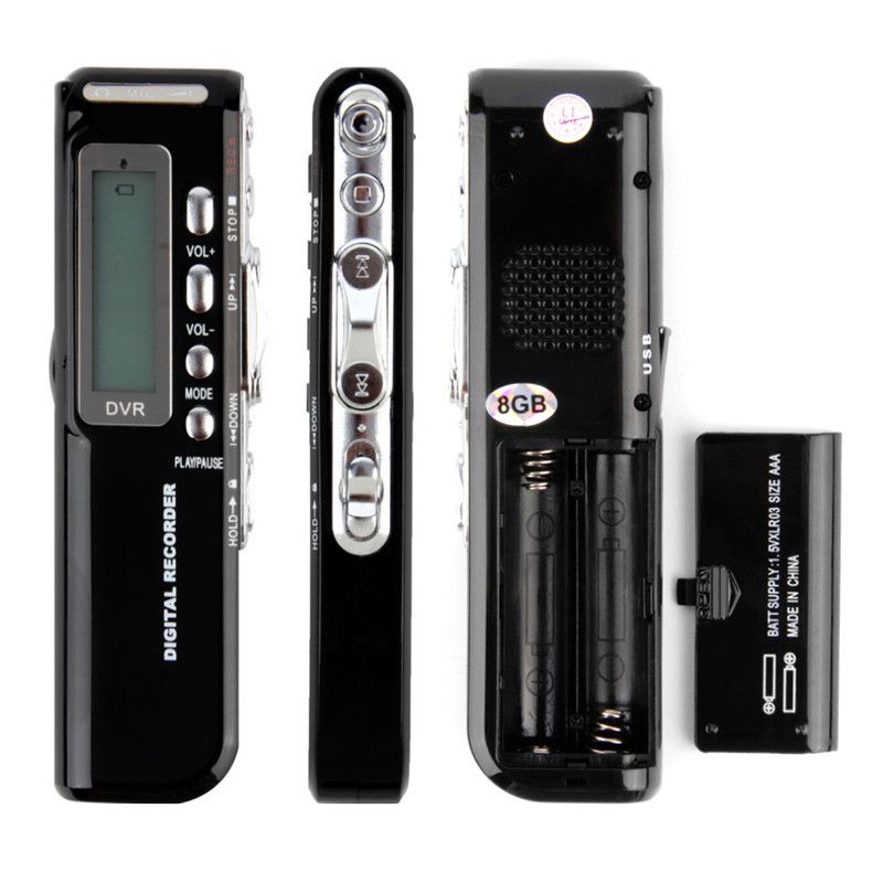 Professional Mini Digital Voice Recorder Audio Recorder With 8GB Built In Memory Capacity LCD