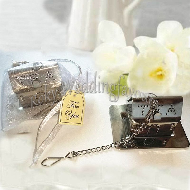 50 Silver Metal Heart Garden Party Tea Infuser Wedding Bridal Shower Party Favor