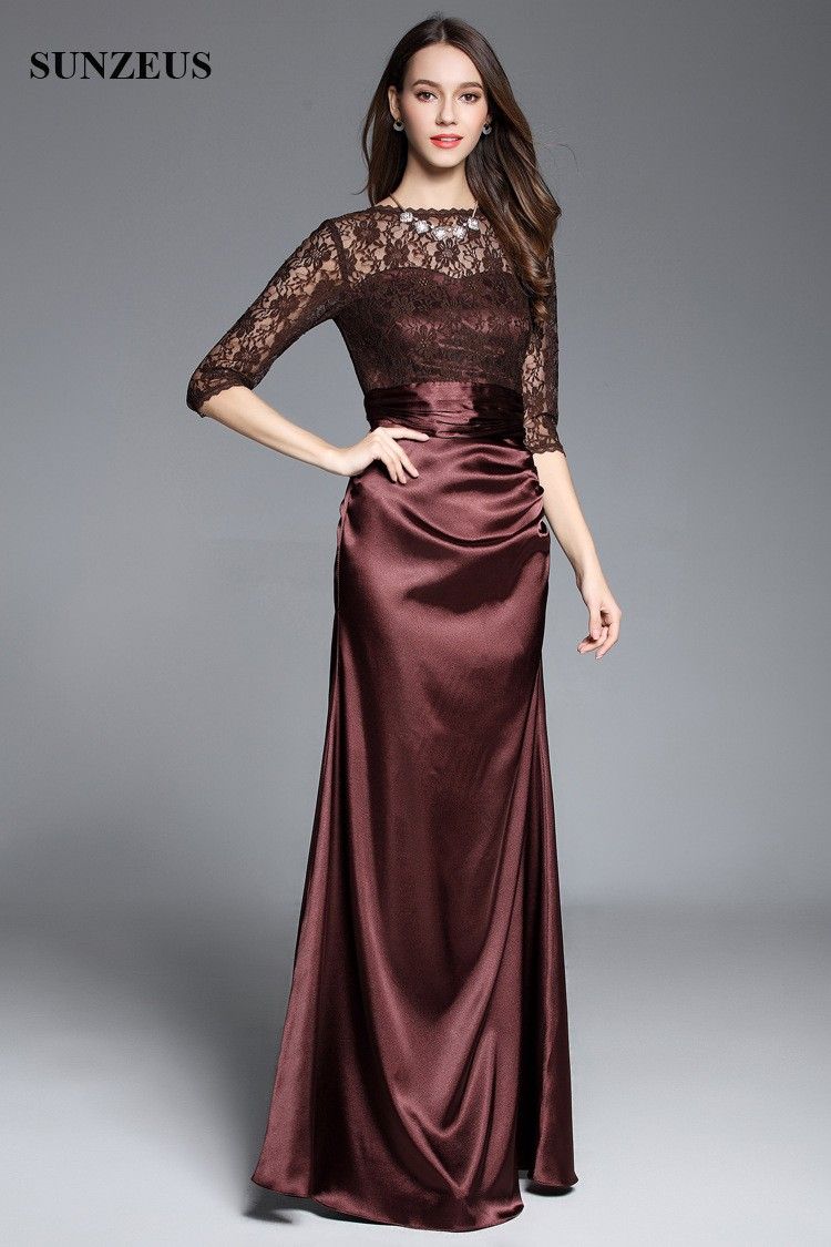 Großhandel Lace Halbarm Lange Satin Frauen Abendkleider Elegant Braun Mutter Der Braut Party Kleid Formale Kleider Von Sunzeusdress, 12,12 € Auf Großhandel Lace Halbarm Lange Satin Frauen Abendkleider Elegant Braun Mutter Der Braut Party Kleid Formale Kleider Von Sunzeusdress, 12,12 € Auf
