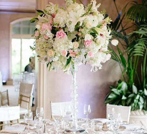 Elegant Slim Clear Acrylic Flower Vase Trumpet Vases