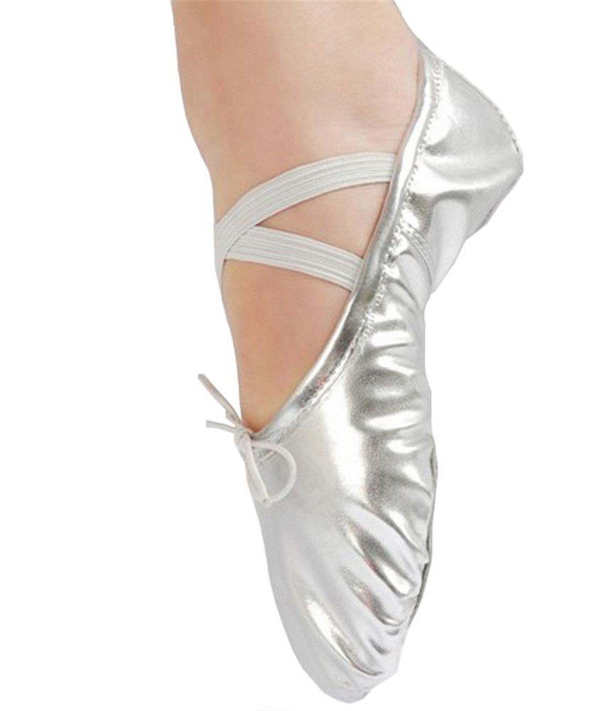 Polka Dot Leather Ballet Belly Slippers Dance Shoes Split-Sole Gymnastics Yoga Shoes for Women