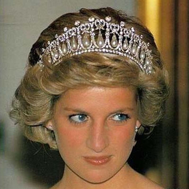 Princess Diana Same ABS Pearl Crown Crystal Tiara Bridal Jewelry ...