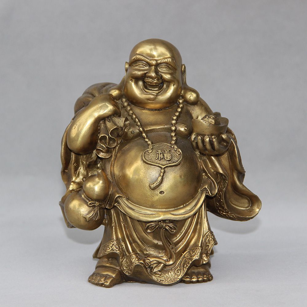 Compre Budismo Chinês Latão Riqueza Saco De Dinheiro Feliz Rindo Buda  Maitreya Estátua Decoração De Casa De Antique01, $508,8 | Pt.Dhgate.Com