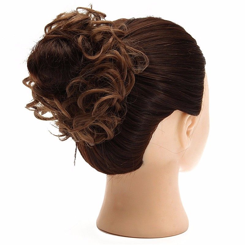 Wholesale Buns Hair Piece Updo Bride Bun Natural Elastic Hairpiece Wavy