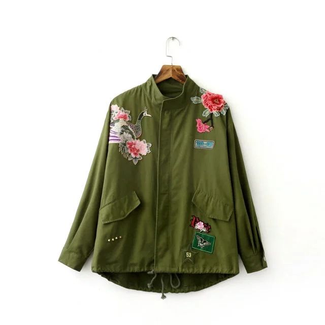 Grosshandel Za Frauen Madchen Damen Jacke Parker Mantel Herbst Winter Bestickt Stickerei Nieten Armee Grun Von Licyjenny 32 88 Auf De Dhgate Com Dhgate