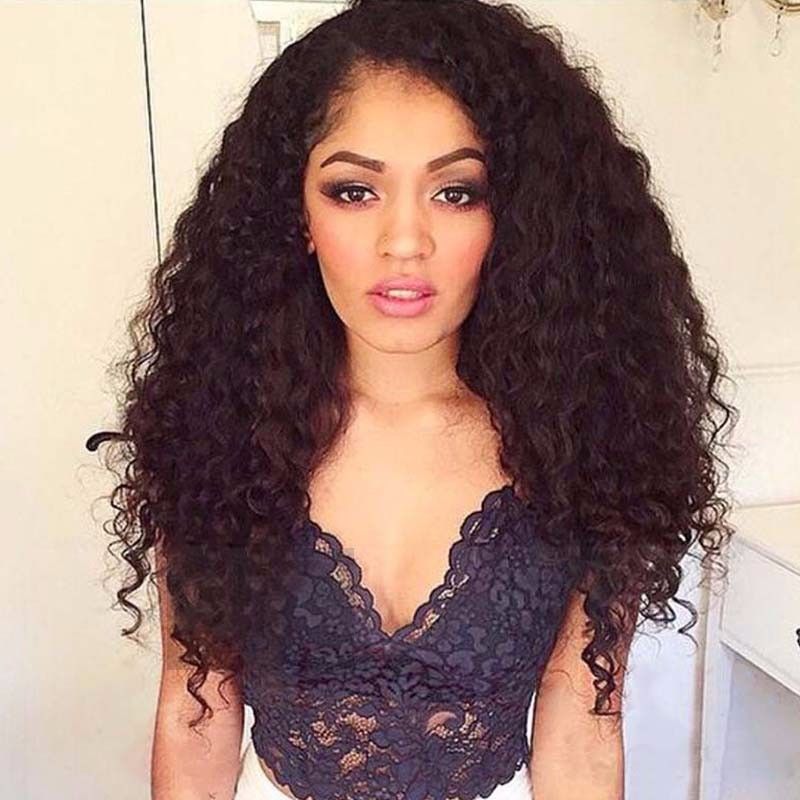 8a Quality Loose Curly Full Lace Curly Weave Human Hair Wigs