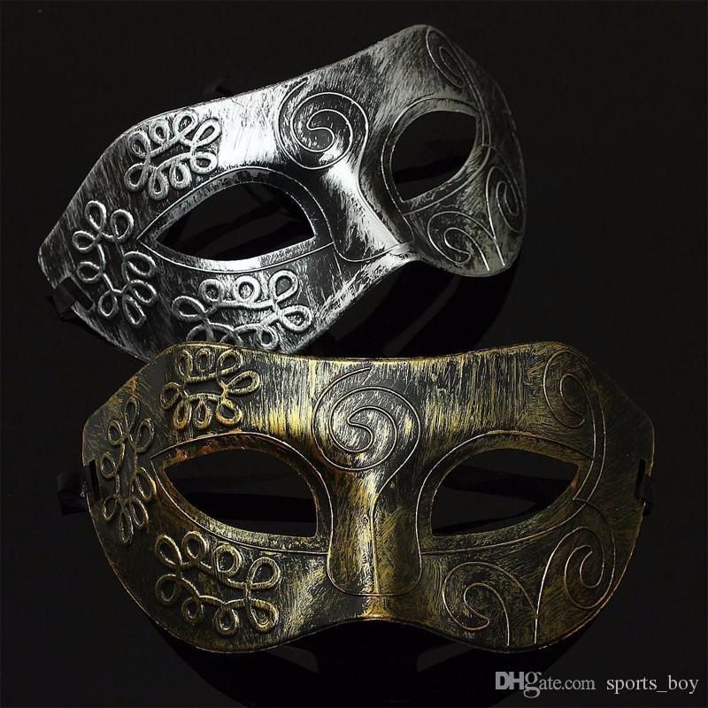 Men Burnished Antique Silver//Gold Venetian Mardi Gras Masquerade Party Ball Mask