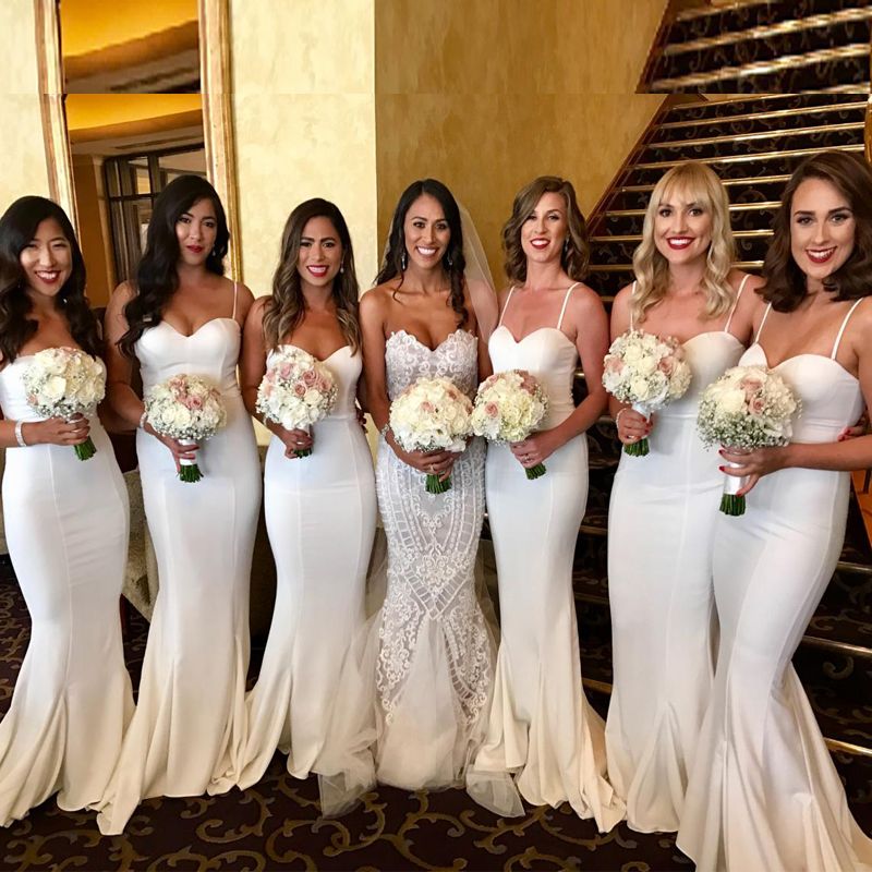 ivory mermaid bridesmaid dresses