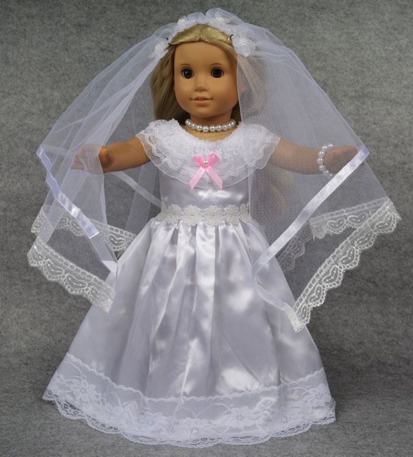 Fashion Style 18 Inch American Girl Doll Clothes Of White Color