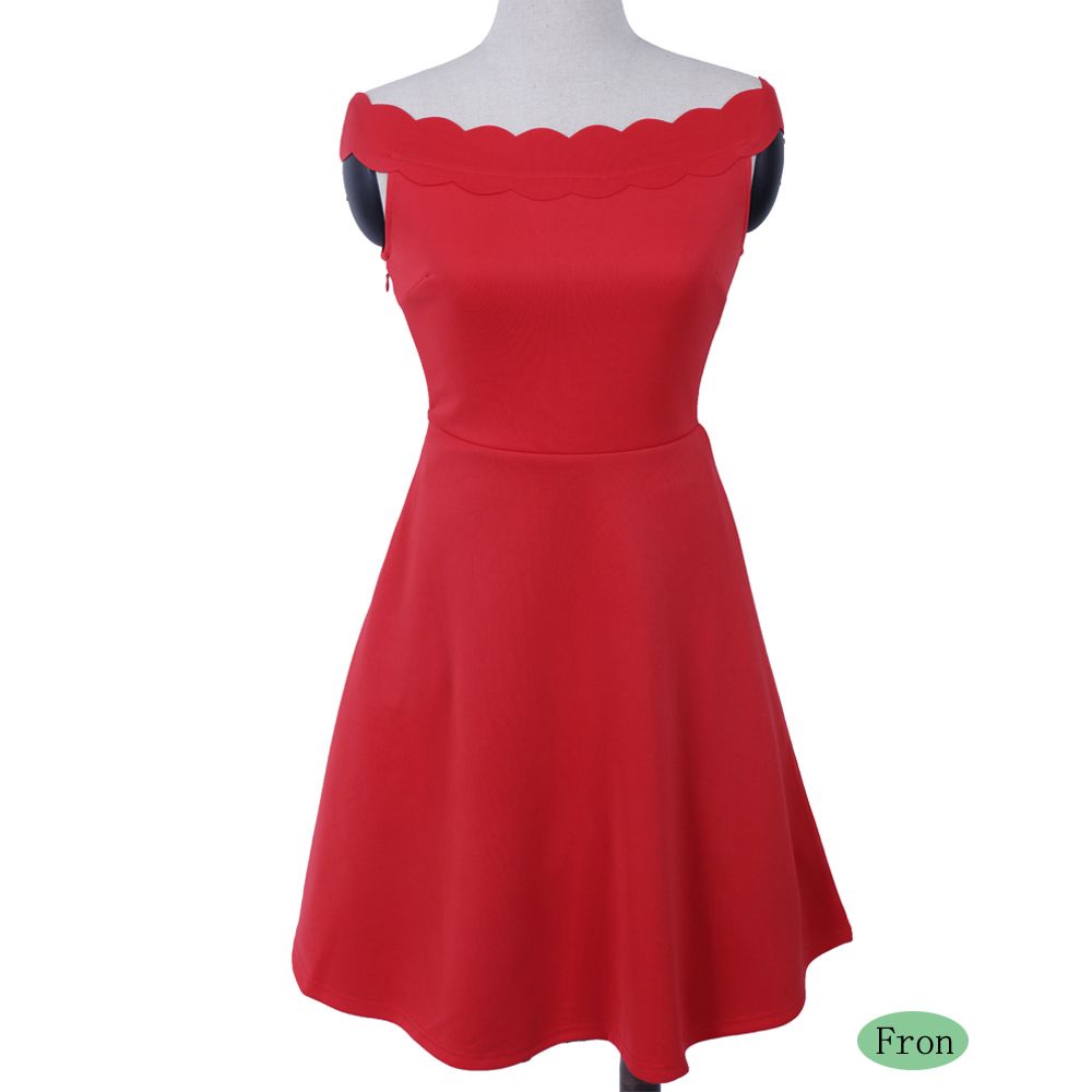 Compra Vestido Elegante Vintage Para Mujer De Los Años 50 Verano Fuera Del  Hombro Sólido Rojo Fiesta Casual Linda Una Línea Mini Vestido Vestidos  Barato | Entrega Rápida Y Calidad | Es.Dhgate