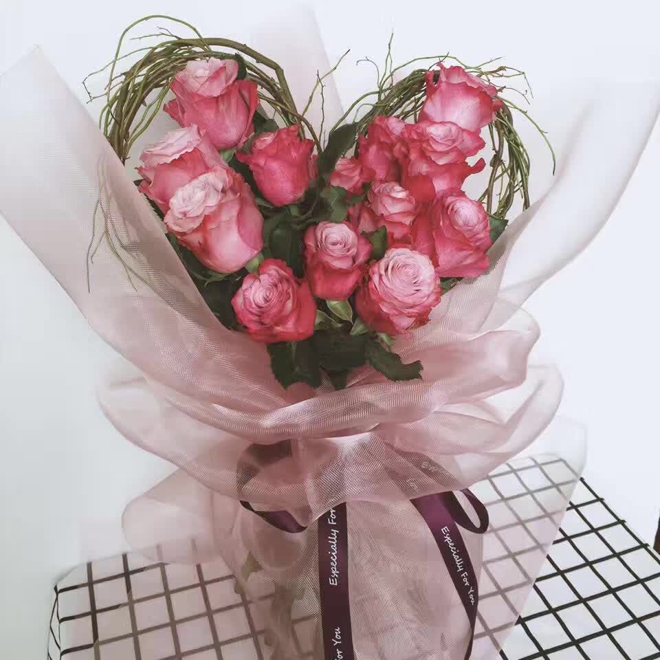 5 roll korean flowers wrapping paper florist bouquet packing gauze flower packaging florist supplies 63cm 5yard brown kraft paper wrapping paper rolls flower bouquet brown paper