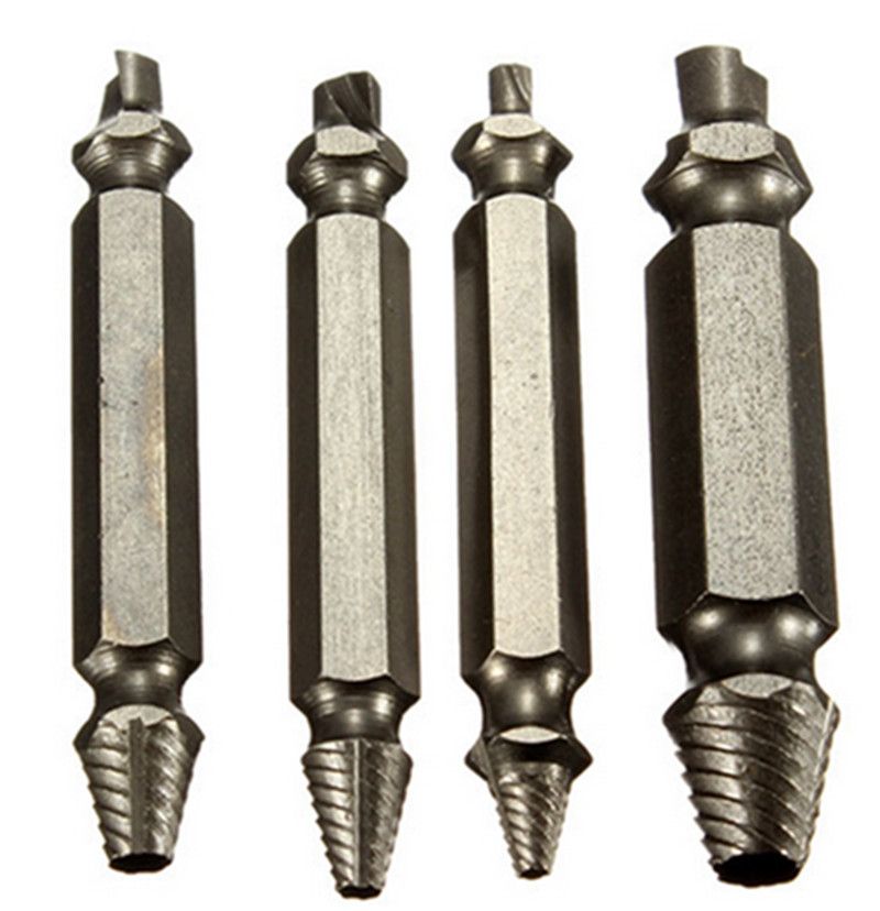 Juego de guía de brocas extractor de tornillos de 4 piezas, Juego de guía de brocas extractor de tornillos de 4 piezas,
