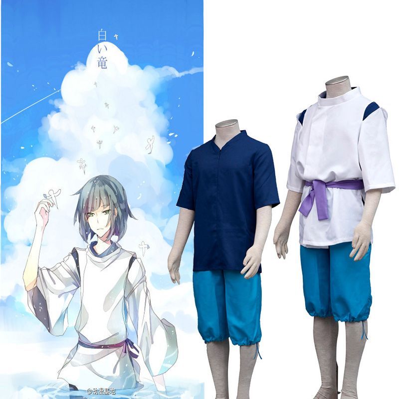Custom-made Naruto Anime Haku Cosplay Costume Halloween Set New