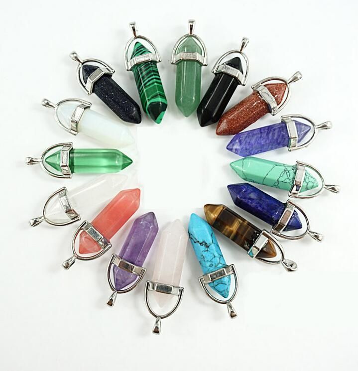 Whole Bullet Crystal Necklace Pendant Point Natural Hexagonal Columns Pendants Jewelry No Link Gold - Hexagonal Crystal Point Pendant Necklace Whole Bullet Crystal Necklace Pendant Point Natural Hexagonal Columns Pendants Jewelry No Link Gold - Hexagonal Crystal Point Pendant Necklace