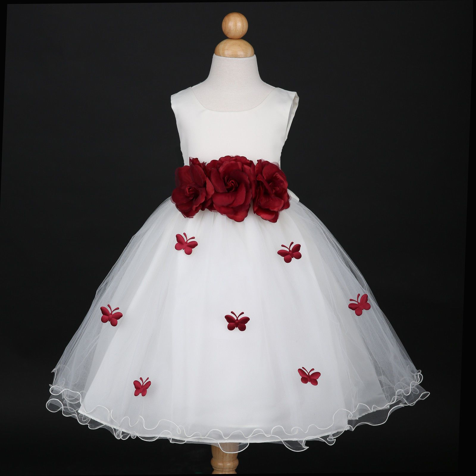 burgundy flower girl dresses uk