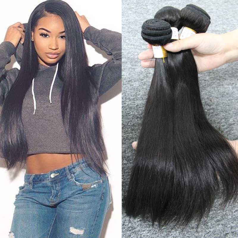 Brazilian Malaysian Peruvian Mongolian Cambodian Unprocessed Human Hair Extensions Straight Hair Bundles Dyeable Best Quality Hair Weave Best Weave