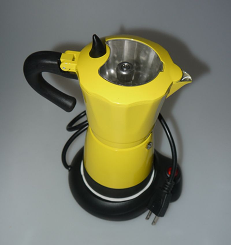 2021 YH26004 Purple/Yellow Aluminum Electic Stovetop Coffee Maker Mocha