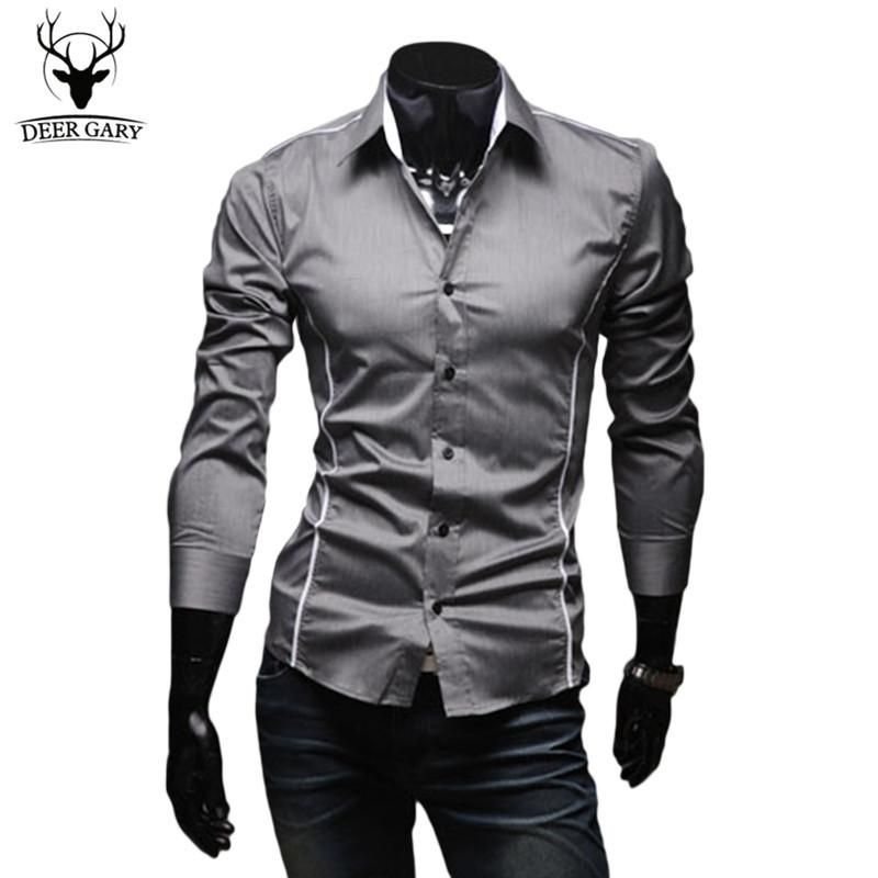 Compra 2016 Camisas Para Hombres Calientes Camisa De Vestir De Los Hombres  Camisas Ocasionales De Manga Larga Con Estilo Slim Fit es Talla M XXXL  Barato | Entrega Rápida Y Calidad | Es.Dhgate