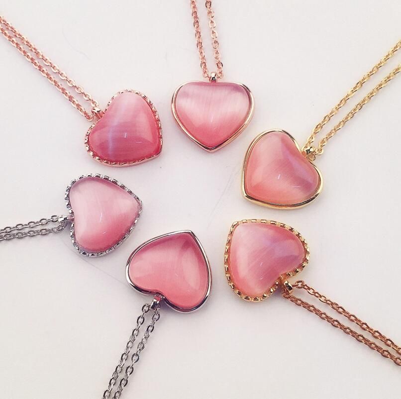 Acheter Collier En Or Rose Avec Motif En œil De Chat Rose En Argent 925 Pour Femme Pendentif Coeur Collier En Or Pur Et Petit De 5 5 Du Fashionistas1698 Fr Dhgate Com