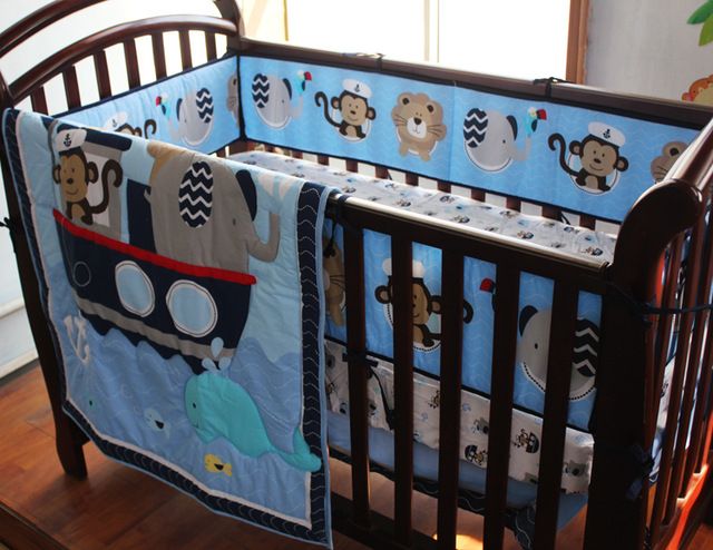 whale cot bedding
