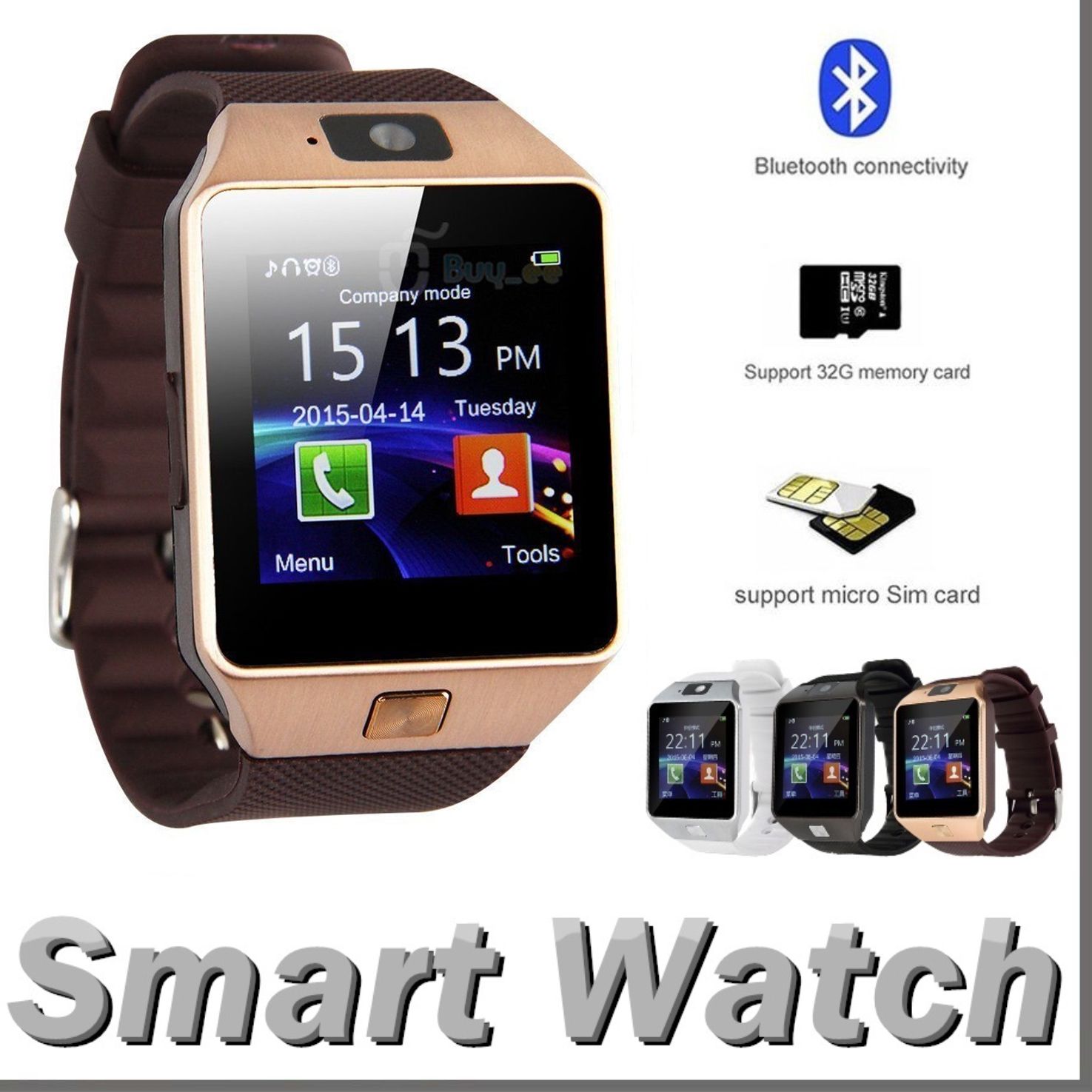 bluetooth smart watch sim card