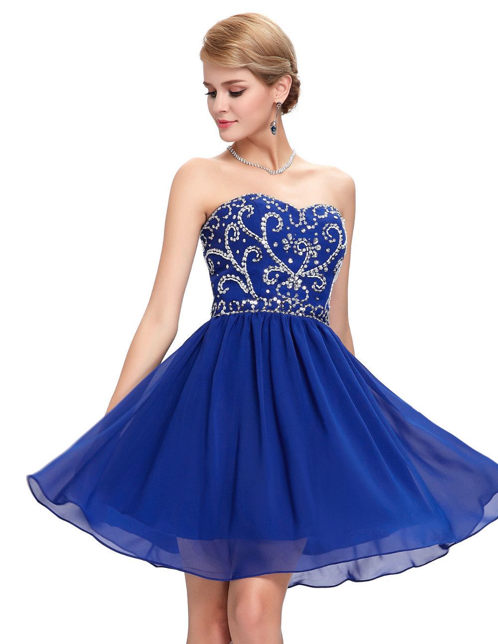 royal blue and green dress