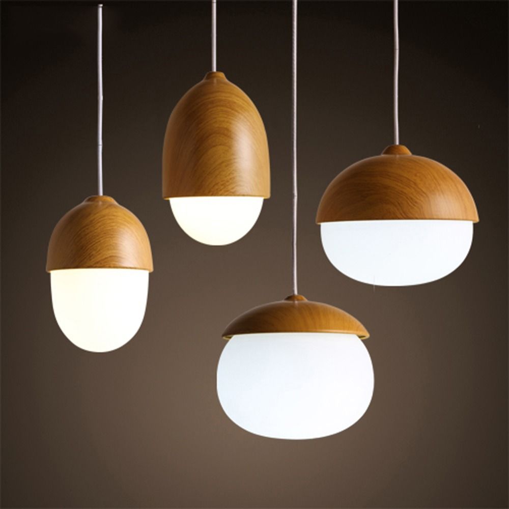American Country Pendant Light Creative Wood Lamp Glass Ball American Country Pendant Light Creative Wood Lamp Glass Ball Hanging Nordic Designer Art Deco Lighting Abajur Pendants Bronze