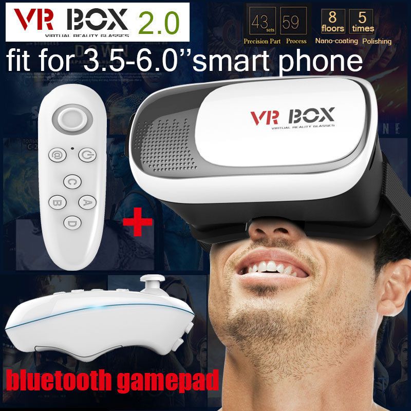 NEW Google Cardboard 2nd Gen VR BOX Virtual Reality 3D Glasses Bluetooth Remote