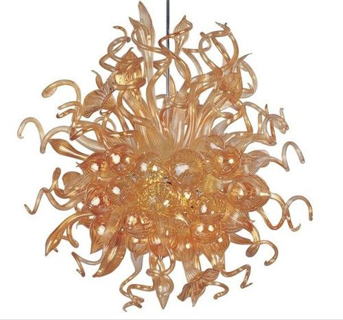 Lr1159 Wholesale Chihuly Glass Art Popular Amber Colored