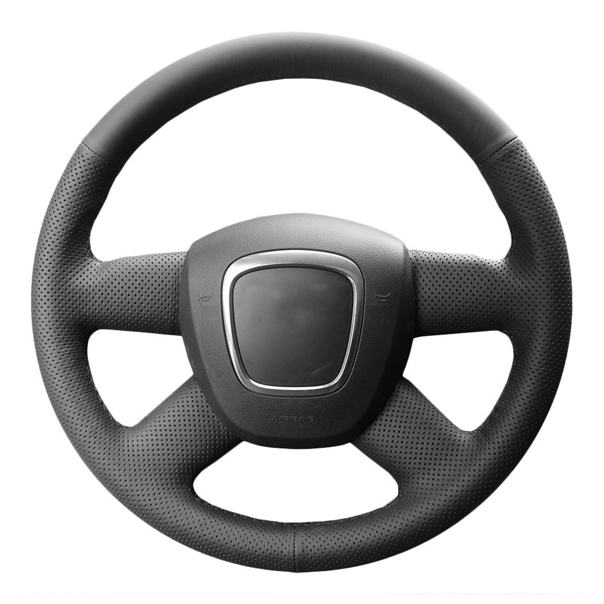 Steering Wheel Covers Case For Audi A4 B7 B8 A6 C6 4 Spokes Genuine