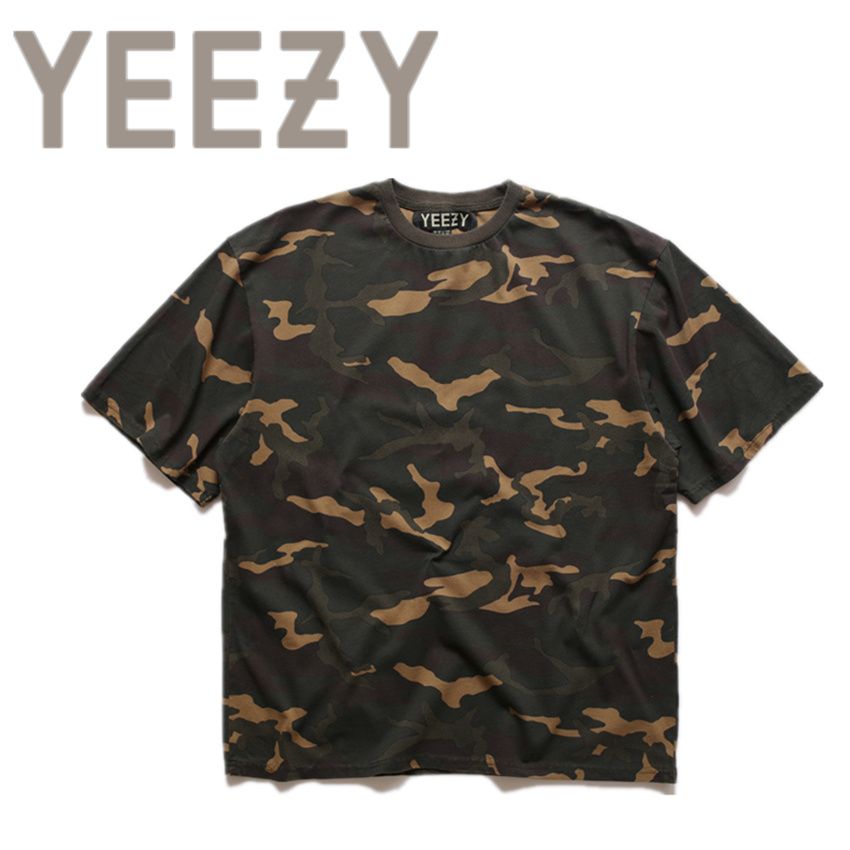 YEEZY DE camuflaje Camiseta 1 de la temporada de verano de la alta calidad 1 del Ejército Militar Justin Bieber ropa Kanye West Camo Yeezus