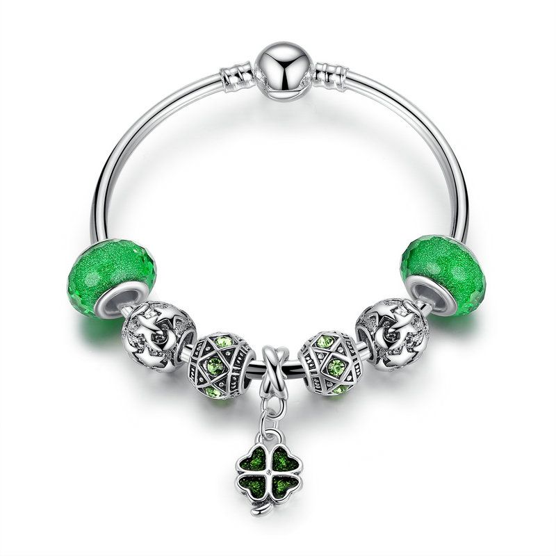 pandora green lucky clover charm