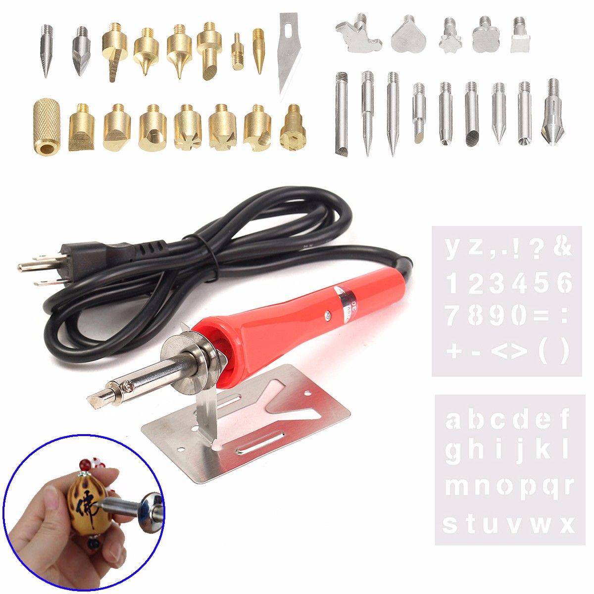 2021 Wood Burning Pen With Extra Tips And Stencils Deluxe Craft And