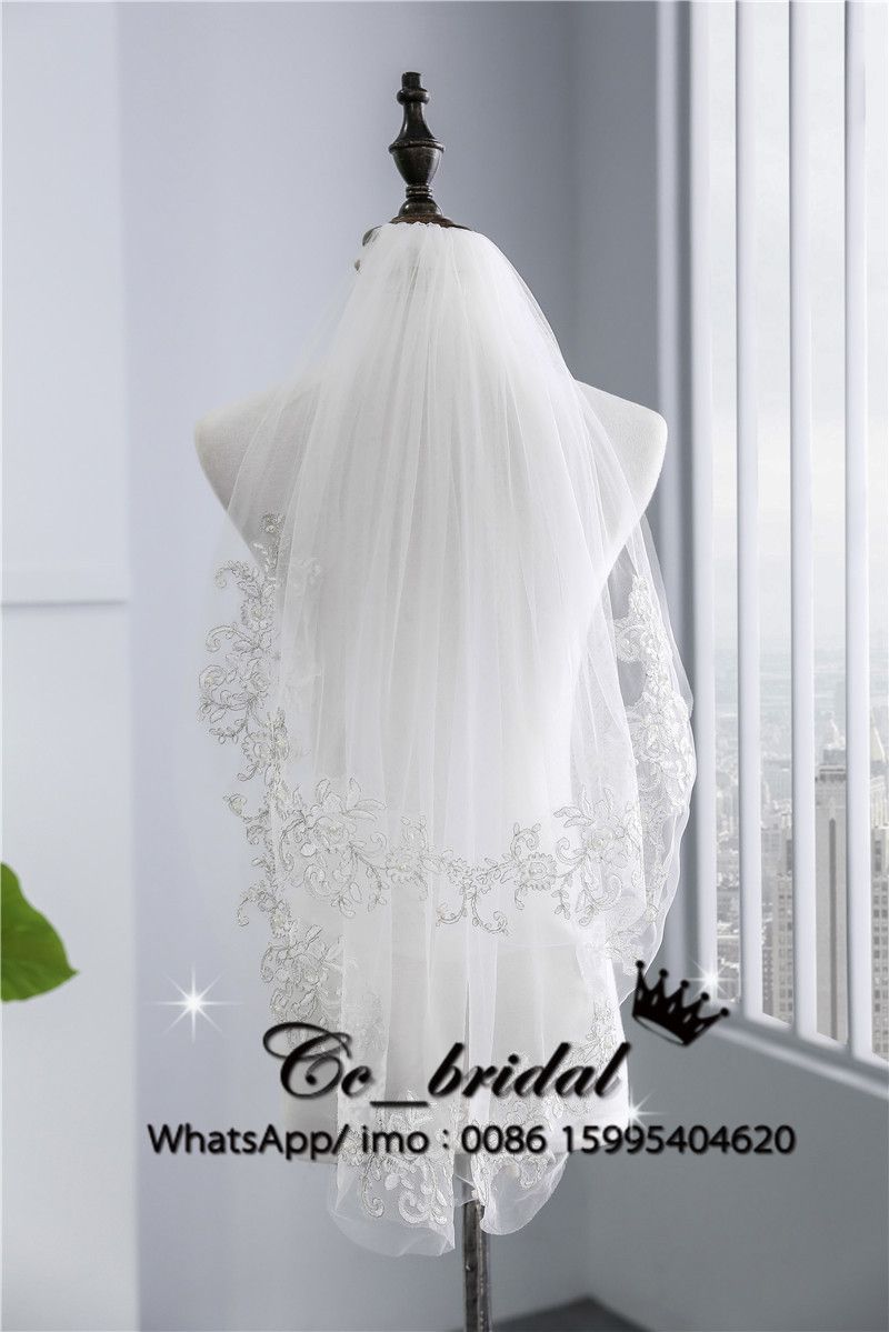 Womens Short Wedding Veils with Comb