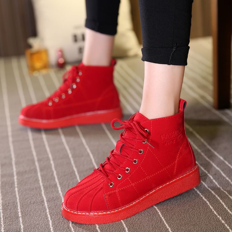 red casual boots