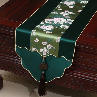 Thicken Jade Patchwork Luxury Table Runner Rectangle High End