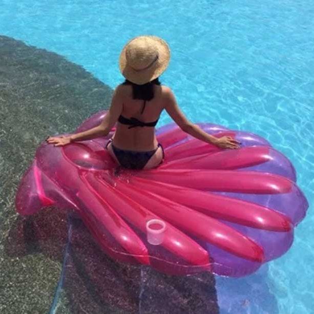 inflatable clam shell pool float