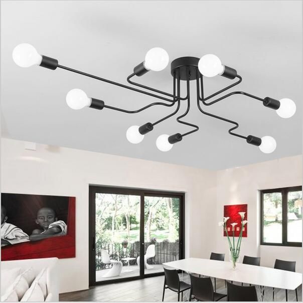 2019 Wrought Iron 6 8 Heads Ceiling Light Diy Multiple Rod Ceiling Dome Lamp Creative Personality Design Retro Nostalgia Cafe Bar From Zidoneled