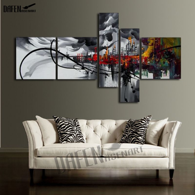 5pc// Kit Unframed Abstract Art Canvas Oil Painting Picture Print Home Wall Decor