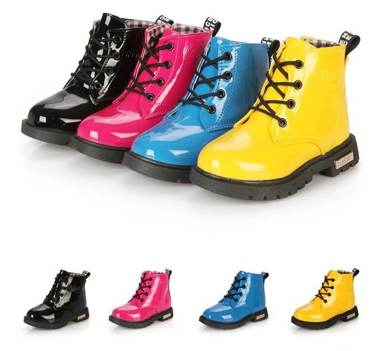kids patent boots
