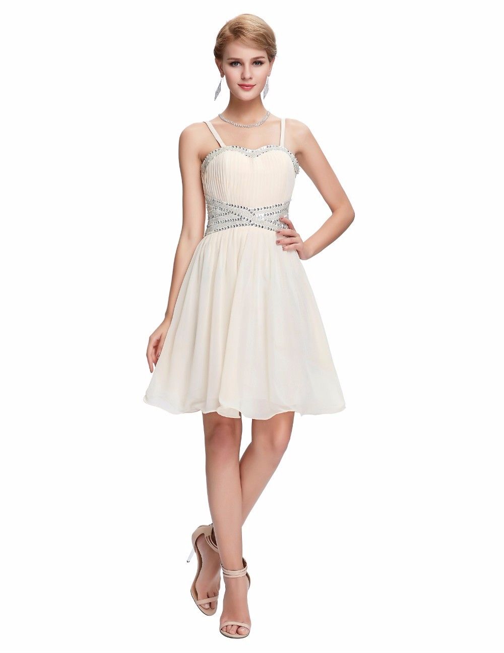 white mini prom dress