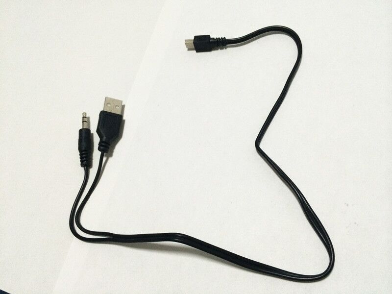 USB 2.0 To Mini Usb + 3.5mm Aux Audio Cord Adapter Charger Cable For