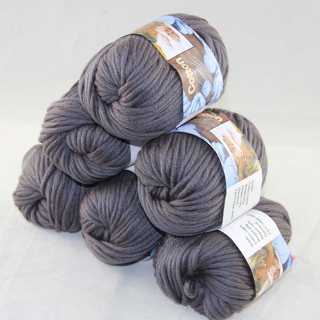 LOT 3Balls X 50g Smooth Special Thick Worsted Cotton Knitting Yarn Charcoal 2232 