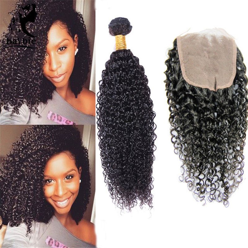 8a Peruvian Kinky Curly Weave With Closure Free Middle Or Three
