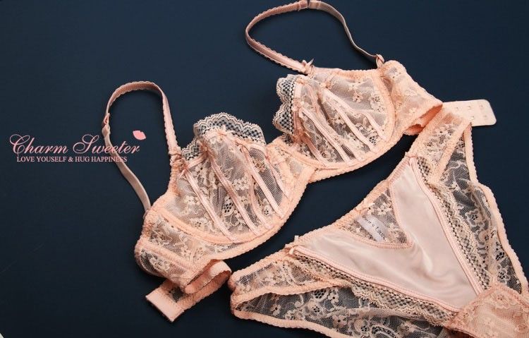 Gorgeous Dusty Pink Lace Bra /& Briefs Set-Ladies Lingerie Women Underwear Set