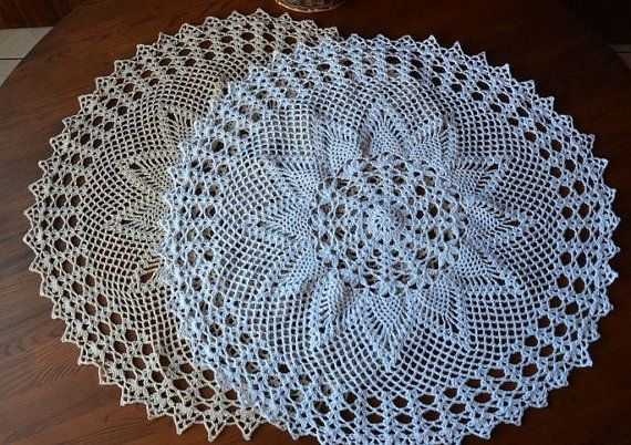 Pineapple Pattern Vintage Look Crochet, Round Table Mat Pattern