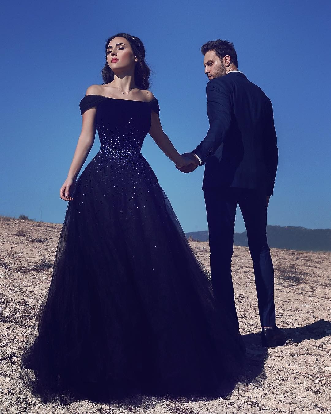 dark blue long gown