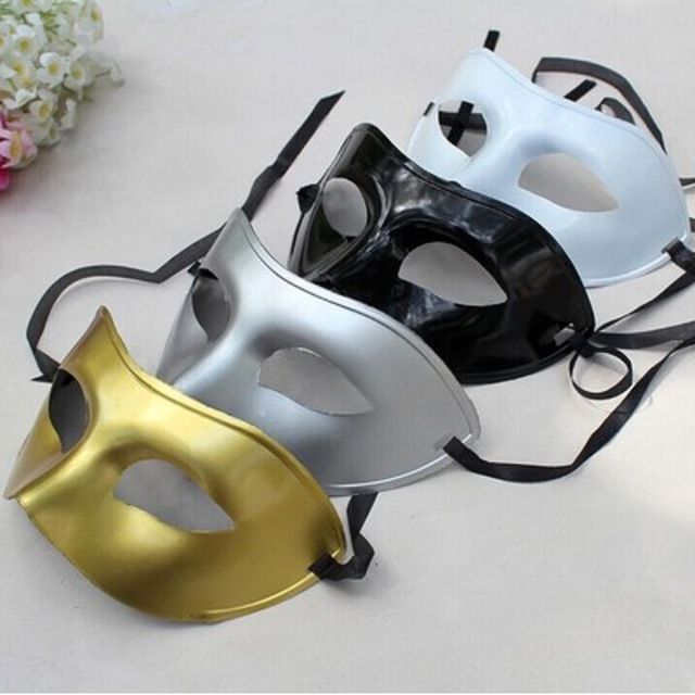 Koop Masker Masker Masker Fancy Dress Maskers Masquerade Maskers Plastic Halve Gezichtsmasker Optionele Multi Color Zwart, Wit, Goud, Zilver Goedkoop | Snelle Levering En Kwaliteit | Nl.Dhgate
