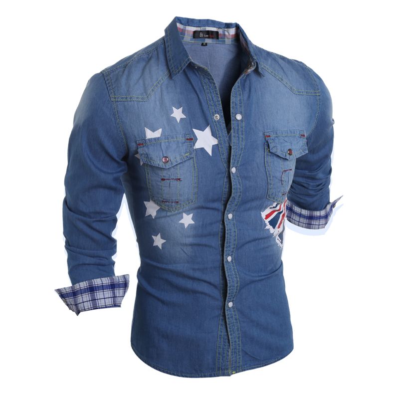 denim shirt with stars